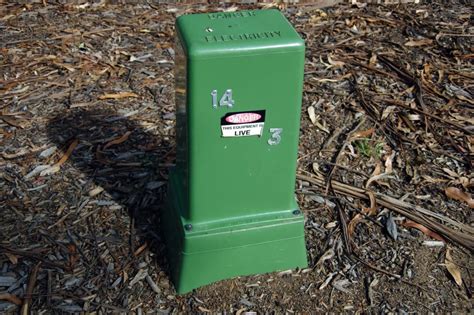 green electrical box inside|green electrical box in yard.